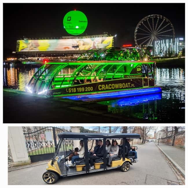 City Tour Cracow golf car plus Cruise on the Vistula River. - From Florian Gate to Europe’s largest medieval square
