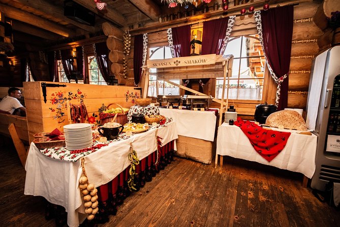 Cottage Style Evening with Folk Show and Traditional Feast from Krakow - Leaving Krakow by red double-decker bus