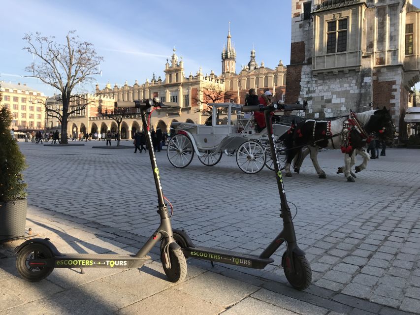 Electric Scooter Tour Krakow - Main Market Square and the obwarzanek stop