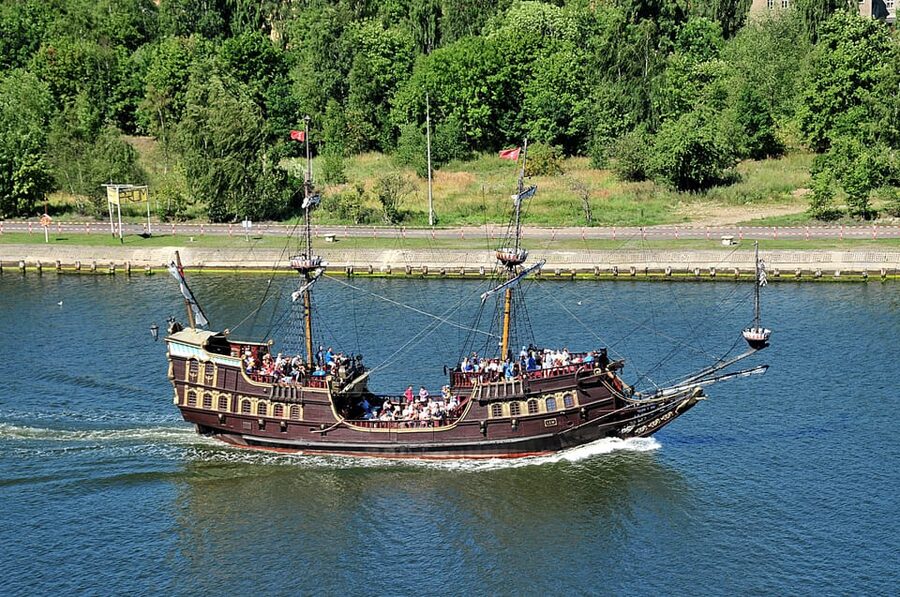 Gdansk: Guided Round-Trip Cruise to Westerplatte - The Old Town waterfront from the deck