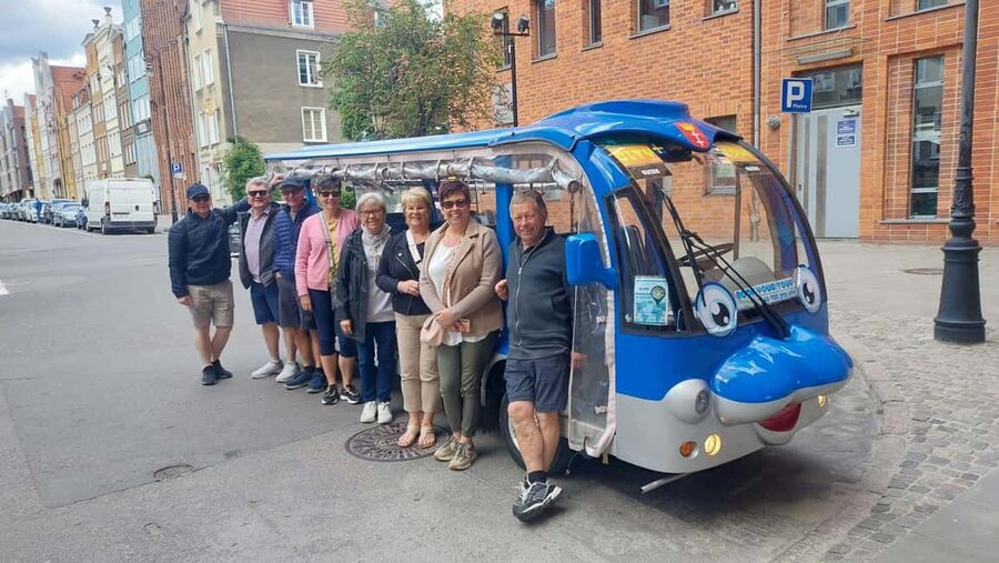 Gdansk:Private Beer City Tour Sightseeing By Golf Cart - The railway station, mills, and market hall