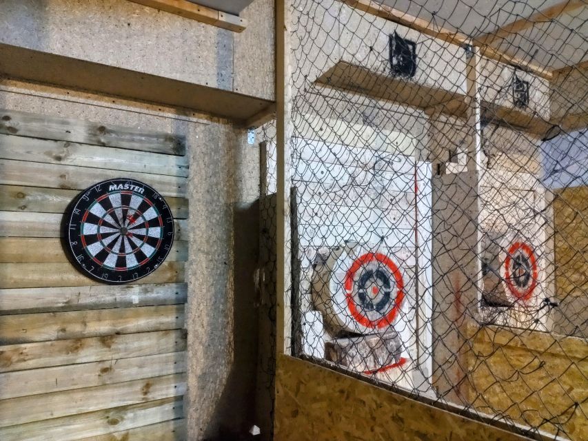 Krakow: Axe Throwing Fun - Trick shots and the nail hammering station