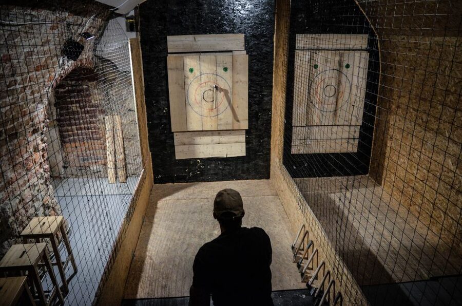 Kraków: Axe-Throwing in Axe Nation, the First Club in Europe - A bar with more than 20 kinds of beer