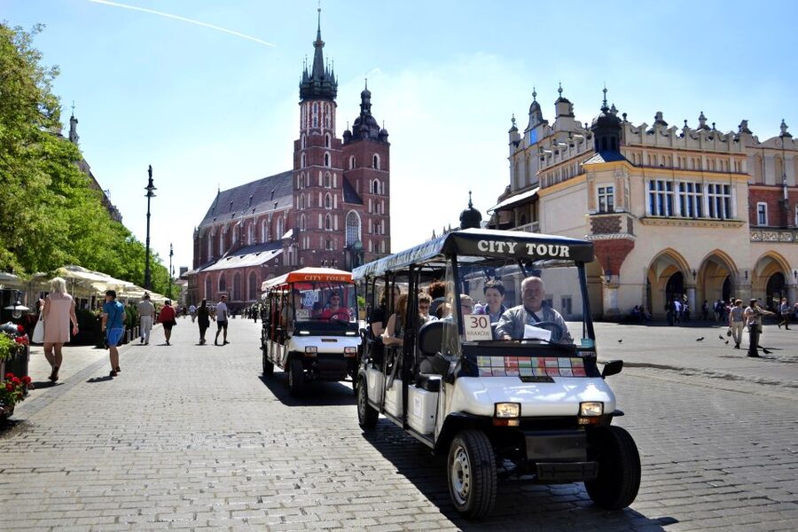 Krakow: Full Tour Regular 1.5h guided city tour by E-Cart - Wawel Castle from the cart