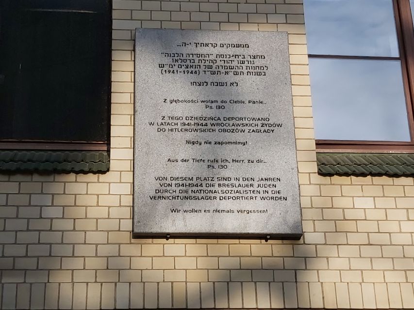 Wroclaw: Third Reich and World War Two Historical Tour - The White Stork Synagogue and Wroclaw’s Jewish heritage